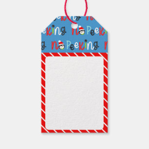 Étiquettes-cadeau Pas de pékin mignon Whimsical Kids Noël