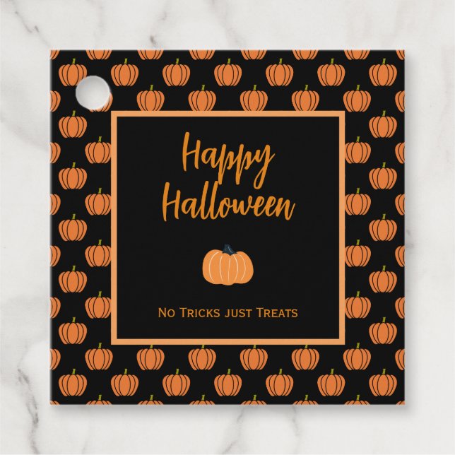 Étiquettes Cadeau Pas de trucs juste traiter les citrouilles d'Hallo (Devant)