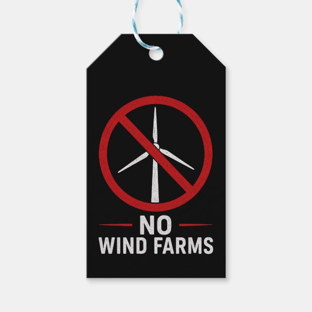 Étiquettes-cadeau Pas d'éoliennes - Pas de parcs éoliens (Devant)