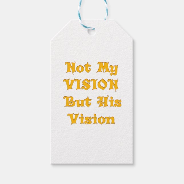 Étiquettes-cadeau Pas ma vision, mais sa vision (Devant)