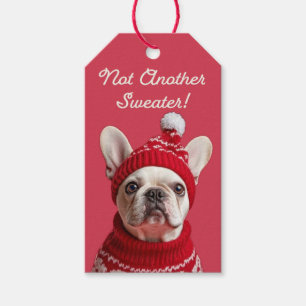 Étiquettes-cadeau Pas Un Autre Chandail ! Tag cadeau de Bulldog fran
