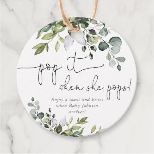 Étiquettes Cadeau Passez-le quand elle découvre un baby shower de ve
