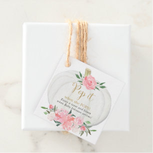 Étiquettes Cadeau Passez-le quand elle pop or rose citrouille douche