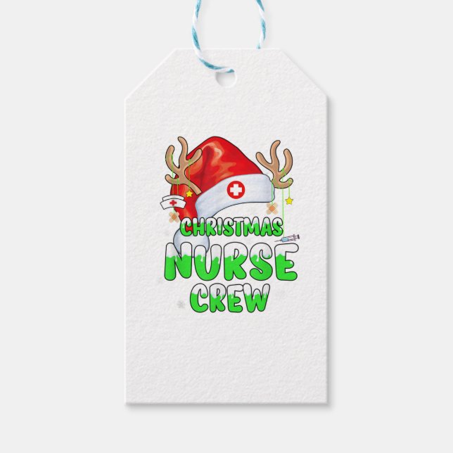 Étiquettes-cadeau Passion Noël Infirmière Équipage de l'équipe de No (Devant)