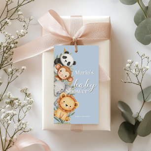 Étiquettes-cadeau Pastel Baby shower tropical Jungle Safari Animaux