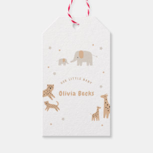 Étiquettes-cadeau Pastel Beige mignon Baby shower illustratif