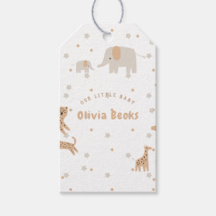 Étiquettes-cadeau Pastel Beige mignon Baby shower illustratif