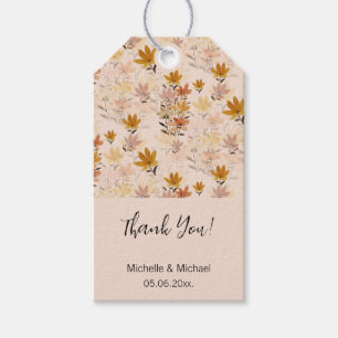 Étiquettes-cadeau Pastel Boho Mustard Jaune Fleurs sauvages
