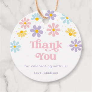 Étiquettes Cadeau Pastel Daisy Flower Anniversaire