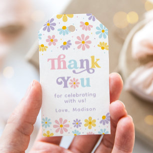 Étiquettes-cadeau Pastel Daisy Flower Anniversaire