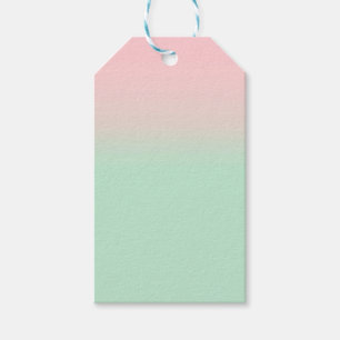 Étiquettes-cadeau Pastel esthétique Muet Gradient Rose Mint Vert   