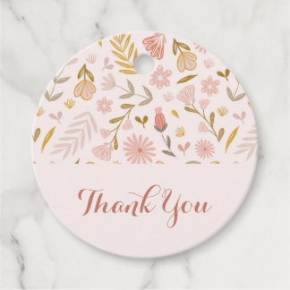 Étiquettes Cadeau Pastel Fleur sauvage Merci Favoriser Tags