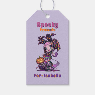 Étiquettes-cadeau Pastel Goth Kawaii Spooky Anime Girl Halloween
