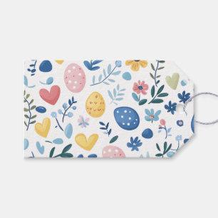Étiquettes-cadeau Pastel Jaune Motif de Pâques