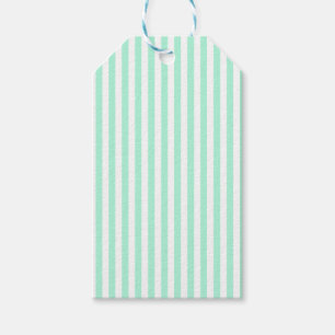 Étiquettes-cadeau Pastel Mint Green Stripes Été Gratté