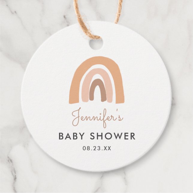 Étiquettes Cadeau Pastel Rainbow Baby shower Merci Favoriser (Devant)