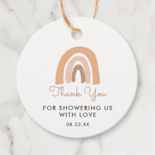Étiquettes Cadeau Pastel Rainbow Baby shower Merci Favoriser T