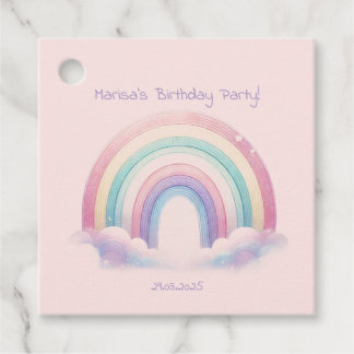 Étiquettes Cadeau Pastel Rainbow Favoriser Tags pour Anniversaire