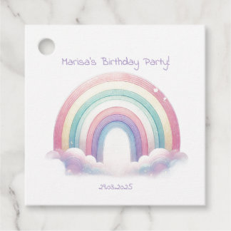 Étiquettes Cadeau Pastel Rainbow Favoriser Tags pour Anniversaire