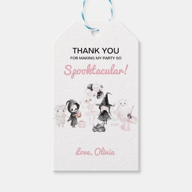 Étiquettes-cadeau Pastel rose fille halloween anniversaire (Devant)