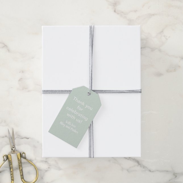 Étiquettes-cadeau Pastel Sage Green (Avec de la ficelle)