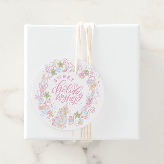 Étiquettes Cadeau Pastel Treats | Sweet Holiday Wishes (En situation)