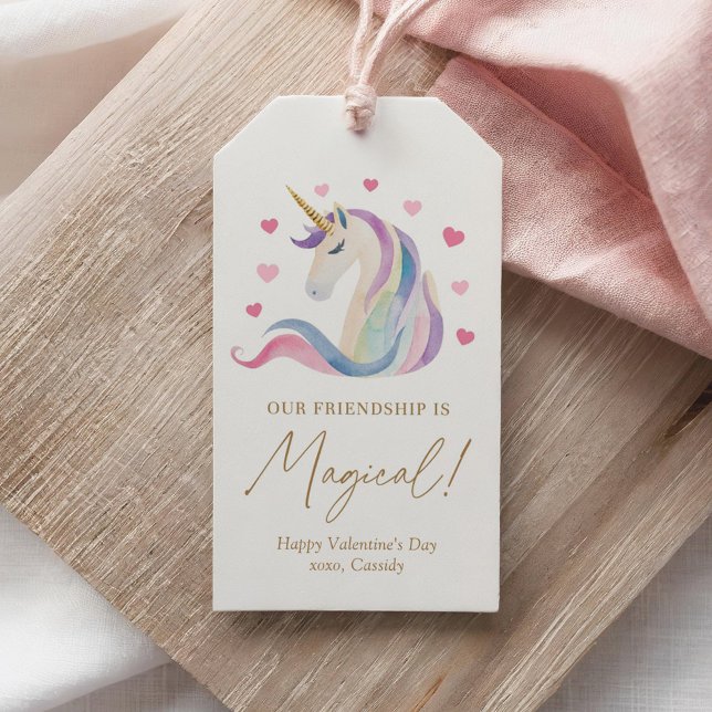 Étiquettes-cadeau Pastel Unicorn Enfants Valentines Jour (Créateur téléchargé)