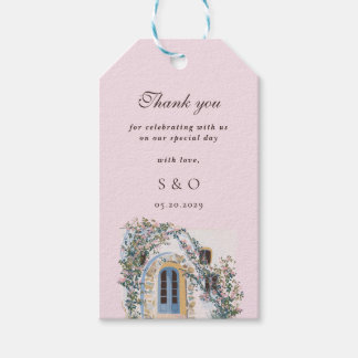 Étiquettes-cadeau Pastel Watercolor Mediterranean Italian Wedding