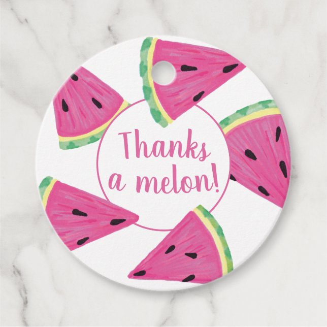 Étiquettes Cadeau Pastèque Merci un Melon (Devant)