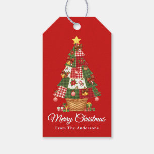 Étiquettes-cadeau Patchwork Christmas Tree