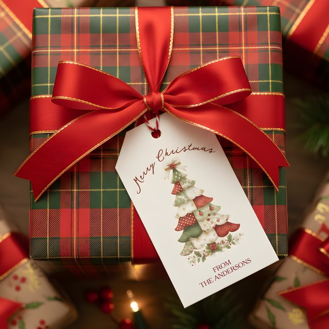 Étiquettes-cadeau Patchwork Christmas Tree (Créateur téléchargé)