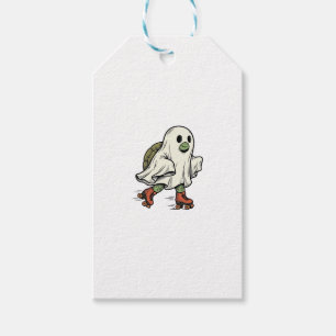 Étiquettes-cadeau Patin à roulettes Tortue Fantôme Halloween Vintage