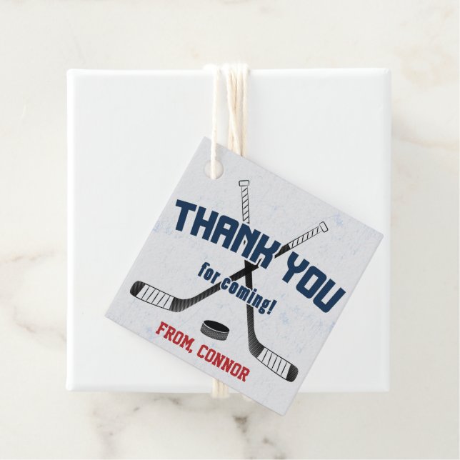 Étiquettes Cadeau Patinoire de hockey sur glace patinoire Anniversai (En situation)