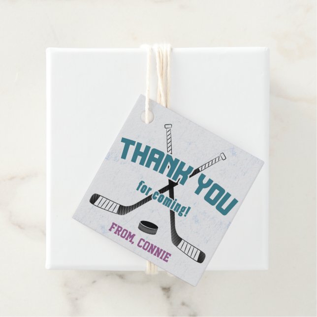 Étiquettes Cadeau Patinoire de hockey sur glace patinoire violet Mer (En situation)