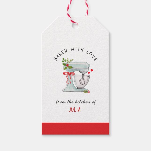 Étiquettes-cadeau Pâtisserie "cuite au four avec amour" (Devant)