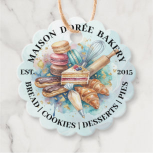 Étiquettes Cadeau Pâtissier Boulangerie Magasin Pâtisserie Desserts 