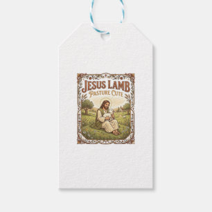 Étiquettes-cadeau Pâturage de Jésus agneau Mignon Pâturage de Jésus