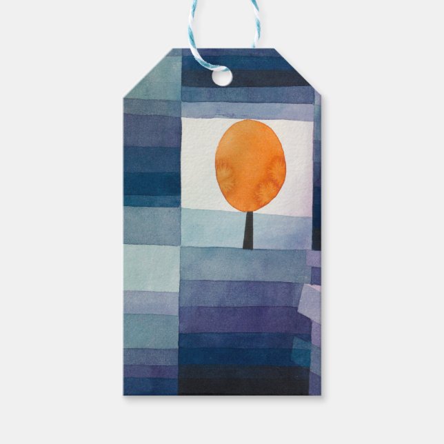 Étiquettes-cadeau Paul Klee Abstrait Tree Blue Peinture (Devant)