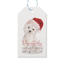 PAWSITIVEMENT N'Ouvre Pas Père Noël Chien BLANK No