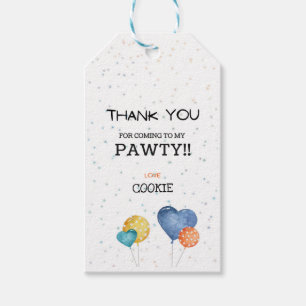 Étiquettes-cadeau Pawty Golden Retriever Chien Anniversaire Merci