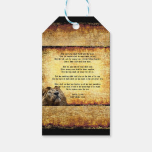 Étiquettes-cadeau Pax Christos, Lion avec Ésaïe 11:6-9