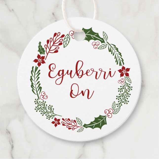 Étiquettes Cadeau Pays basque Joyeux Noël, Custom (Devant)