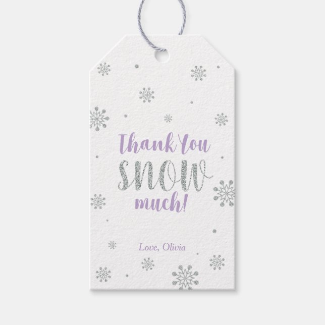 Étiquettes-cadeau Pays des merveilles hivernal Merci pour la neige t (Devant)