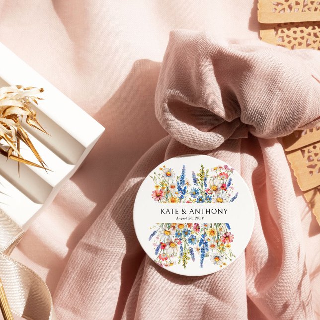 Étiquettes Cadeau Pays Fleur sauvage Meadow Floral Mariage (Favor Tag from Country Wildflower Wedding Collection by Darling & May)