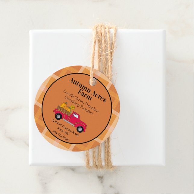 Étiquettes Cadeau Pays Personnalisé Automne Ferme d'automne Étiquett (En situation)