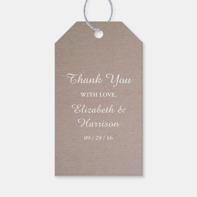 Étiquettes-cadeau Pays rustique Kraft Mariage Merci Favoriser (Devant)