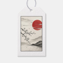 Paysage de Cerisier Rouge du Soleil Japonais Fleur