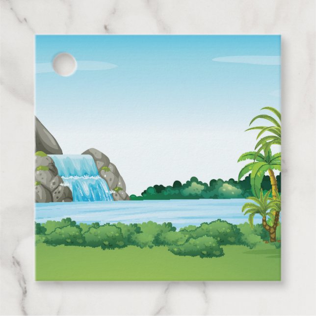Étiquettes Cadeau Paysage des cours d'eau (Devant)