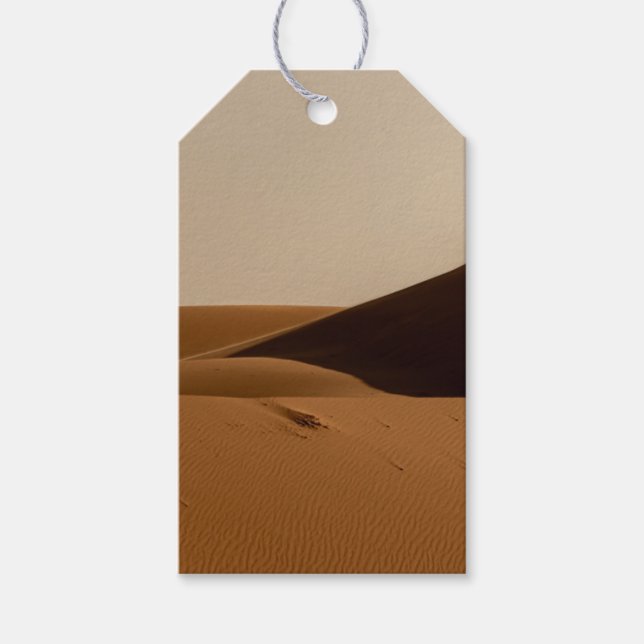 Étiquettes-cadeau Paysage du désert des dunes de sable (Devant)
