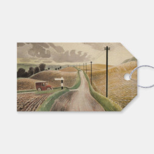 Étiquettes-cadeau Paysage du Wiltshire (par Eric Ravilious)